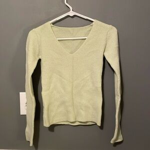 S pale green sweater